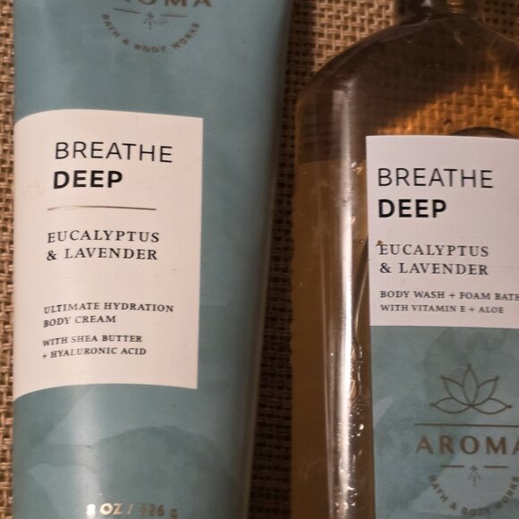 Bath & Body Works Aromatherapy Wash Set of 2 BREATHE DEEP EUCALYPTUS & LAVENDER - Picture 4 of 6